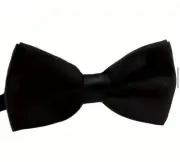Black Satin Pre-Tied Bow Tie For Men and Boys. Black bow-tie. Formal event.