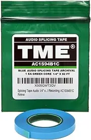 TME Open Reel Audio Splicing Tape Blue Color 1/4" x 82' Green Core Archival for 1/4" Open Reel Recording Tape AC1S94B1C