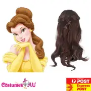 Girls Belle Princess Wig Disney Child Kids Beauty And The Beast Costume Wigs