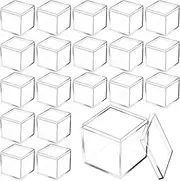 Tuanse 40 Pcs Acrylic Box with Lid Clear Small Acrylic Box Plastic Square Cube with Lid Mini Containers Display 2.2 x 2.2 x 2.2 Inch for Candy Pill Tiny Jewelry Toys Gifts