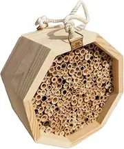 COHEALI Hanging Wooden Beehive Bee Nesting Box for Garden Bee Pollinators Home Bee Lover's Present Outdoor Decor Beehive Habitat