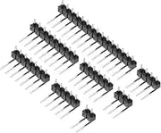 BIZOCA Connector Socket 2.54mm Pitch Strip 1X/2/3/4/5/6/8/10/40 Pin Single Row Right Angle Male Pin Header 3P/4P/6P/8P/20P/40Pin(50PCS_32PIN)