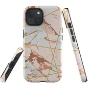 For iPhone 15 Case, Shielding Cover, Marble Pattern