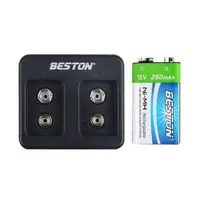 在飛比找PChome24h購物優惠-BESTON 9V充電式鎳氫電池單顆+ BESTON 9V雙