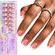 BeauFairy Nail Tips Set, 150 PCS Nail Tips for Acrylic Nails, Full Cover French Ballerina Nail Tips Fake Nails, Soft Gel Fake Nails Tips, Soak Off Fake Nail for Nail Tips Art Salons and Home DIY, 021