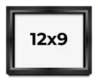 12x9 Shadow Box Frame Black | 1.25 inches Deep Real Wood Contemporary Shadowbox