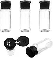 SaktopDeco 3 OZ Plastic Spice Jars Bottles with Black Sifter Caps Seasoning Jars Set Shaker Lids for Condiment Storing Spice