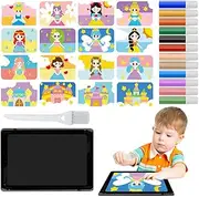 Sand Art Kits for Kids,Colored Sand Art Painting Cards Set | 12 Colors of Sand 16 Peel & Sprinkle Pictures 1 Tray1 Brush Art Tool for Children Arts Educational