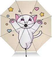 [RPLIFE] Compact Umbrella, Wind Proof Umbrella, Automatic Open/close, Compact Size for Women Backpacks/Handbags, Cute Cat