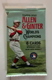 2021 Topps Allen & Ginter Baseball SEALED 6 Card Pack-Trout-Harper Auto Relic??