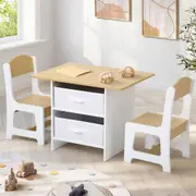 Oikiture Kids Table and Chairs Set Children Activity Play Toy Storage Box Desk