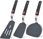 Silicone Spatula Turner Set of 3, 600°F Heat Resistant Cooking Spatulas