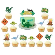 13 Pcs Cake And Cup Cake Topper Dinosaur Party Supplies Tableware Kids Children Birthday Decoration
