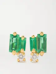 [Suzanne Kalan] Suzanne Kalan - 18-karat Gold, Emerald And Diamond Earrings - One size One size Gold