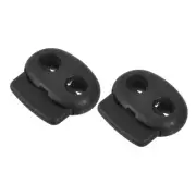 20X Plastic Cord Lock End Toggle Stopper 0.91"x0.79" Double Hole Spring Fastener