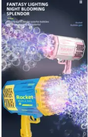 69 Holes Bubble Gun Automatic Bazooka Kids Summer Toy Bubbles Machine