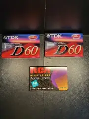 2 TDK LOW NOISE HIGH OUTPUT IEC1/TYPE I D-60 60 Min/ 1 RCA HI-FI 60MIN/NEW