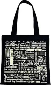 [HumminGuru] Vinyl Record Tote Bag– Large Capacity Durable Canvas Bag for Vinyl Albums, 15”Laptop, Headphones, Books & More