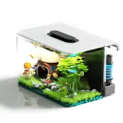 Betta Fish Tank, 2.5 Gallon Aquarium Kit with Modular Filtration, Heater, Lig...