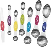 OKUMEYR 6-Piece Stainless Steel Measuring Spoon Dual-Head Spoons for Cooking Baking Graduated Teaspoons Feature