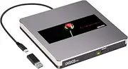 NOLYTH External CD Drive, USB DVD Drive for Mac, Portable DVD Player for Laptop CD Burner Reader Writer Optical Disc Drive for PC Windows MacBook