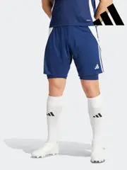 adidas Blue Tiro 24 Training 2-in-1 Shorts (N37388) | $58