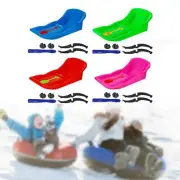 Snow Sled Multifunctional with Brake Sleigh Large Snow Luge Downhill Sled