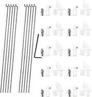 10 Set 1.3mm Adjustable Pushrod Connector Linkage Stopper with Micro Control Horns Steel Push Rods for RC Airplane Helicopter Plane Boat DIY Model Toy Replacement Parts