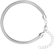 OATIPHO Women's Anklet Bracelet Silver Metal Chain Foot Jewelry Comfortable Snake Bone Fish Scale Pattern Versatile for Outfits