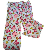 Men's Kirby Knit Fictitious Character Printed Pajama Pants - Light Blue L