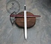 Hand Forged Carbon Steel Viking Sword Sharp/Battle Ready Medieval Sword+Scabbard