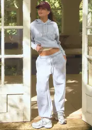 [Lorna Jane] Sports Club Fleece Sweatpants in Grey, Size - Small S Grey Marl