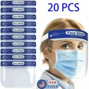 20pcs Safety Full Face Shield Reusable FaceShield Clear Anti-Splash