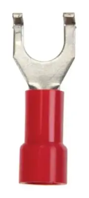 Jandorf 60956 Red Copper Vinyl-Insulation #10 Stud Spade Terminal 22 to 18 AWG