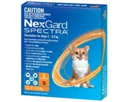 NexGard SPECTRA Flea, Tick & Heartworm for Dogs 2-3.5kg - Orange - 3 Pack