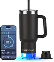 Hidrate Spark PRO 2 Smart Tumbler – 30 oz Insulated Stainless Steel, Tracks Water Intake, Glows & Beeps For Drink Reminder, Bluetooth Sync to App, Straw Lid, BPA-Free, Black (with Apple Find My)