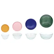 Pyrex Glass Bowl and Lid Set: 7401, 7402, 7403, 7404