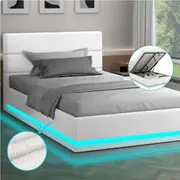 ALFORDSON Bed Frame Queen Double King Single RGB LED Gas Lift Storage Base Single