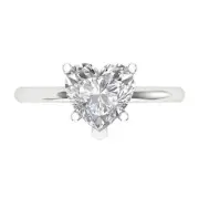 2.1ct Heart Anniversary Promise Engagement Bridal Wedding Ring 14k White Gold