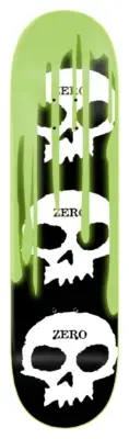 ZERO 3 Skull Blood Glow In The Dark Ooze 8.5 Skateboard Deck