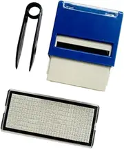 ａ aternee Slot Flip Back Inking Stamp Printing Stamp DIY Custom Self Inking Address Rubber Stamp Kit, Blue, 18mmx47mm