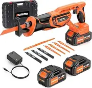 Reciprocating Saw Cordless, Brushless Cordless Reciprocating Saw with 21V 8000mAh Battery, 3000SPM 28mm Reciprocating Stroke, 8 Saw Tool-Free Blade Change Reciprocating Saw for Wood & Metal Cutting