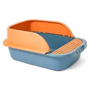 Paws For Life Large Semi Enclosed Cat Litter Box Blue