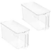2x Boxsweden Crystal Easy Access Storer w/Lid 4.5L Stackable Storage Organiser