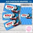 DIGITAL or PRINTED THOMAS THE TANK ENGINE CHOC WRAPPER ALDI PARTY FAVOUR UNISEX