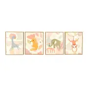4pc Maine & Crawford Jordan 50cm Kids Room Prints Canvas Wall Art w/ Frame Asst