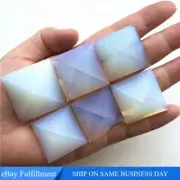 Natural Opal Quartz Orgonite Energy Crystal Pyramid Rough Gemstone Tower Healing