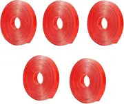 Transparent Strong Viscosity Double Sided Tape 5 Rolls Red 20m Nail Adhesive Mounting for Acrylic False Nails Display Stand, Press On Nails with Glitter Powder