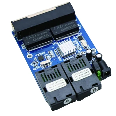 Gigabit Ethernet Switch 2 Fiber Optic Ports 4 RJ45 Port Media Converter5228