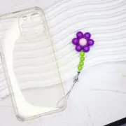 Sweet Colorful Bead Flower Pendant Phone Straps Bag Charm Key Decoration Chain